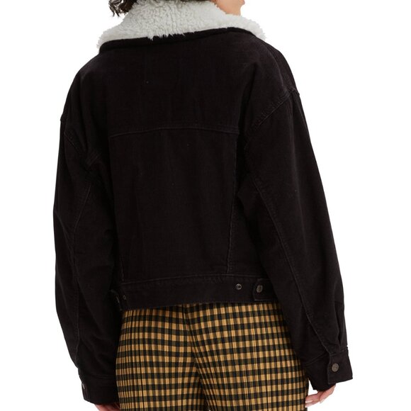 LEVI'S Women's Corduroy Sherpa Baby Baggy Trucker Jacket - Picture 2 of 5